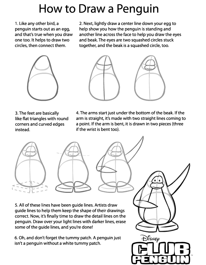 Cub Penguin How to Draw a Penguin « CLUB PENGUIN Cheats & Secrets